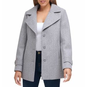 Andrew Marc Women's Light Gray Pea Coat